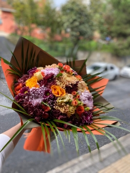 Autumn Harmony Bouquet – Sonbahar Tonlarında Karışık Buket